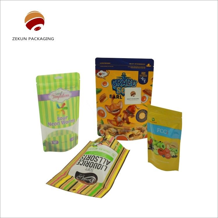 Impronta a prova di odore Flat bottom Stand up Zipper pouches Gravure Printing Hot Press Sealing