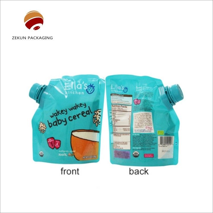 Personalizzazione Eco Friendly Stand Up Spout Bag Logo personalizzato Colori CMYK