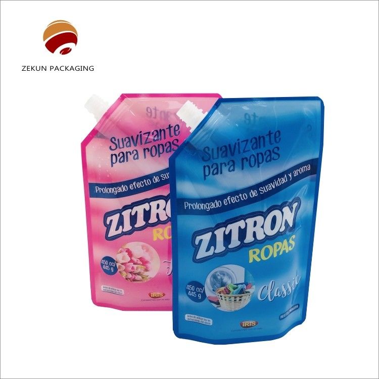 Stampa su misura Supporto a fondo rotondo Self Standing Up Spout pouch per imballaggi Stand Up