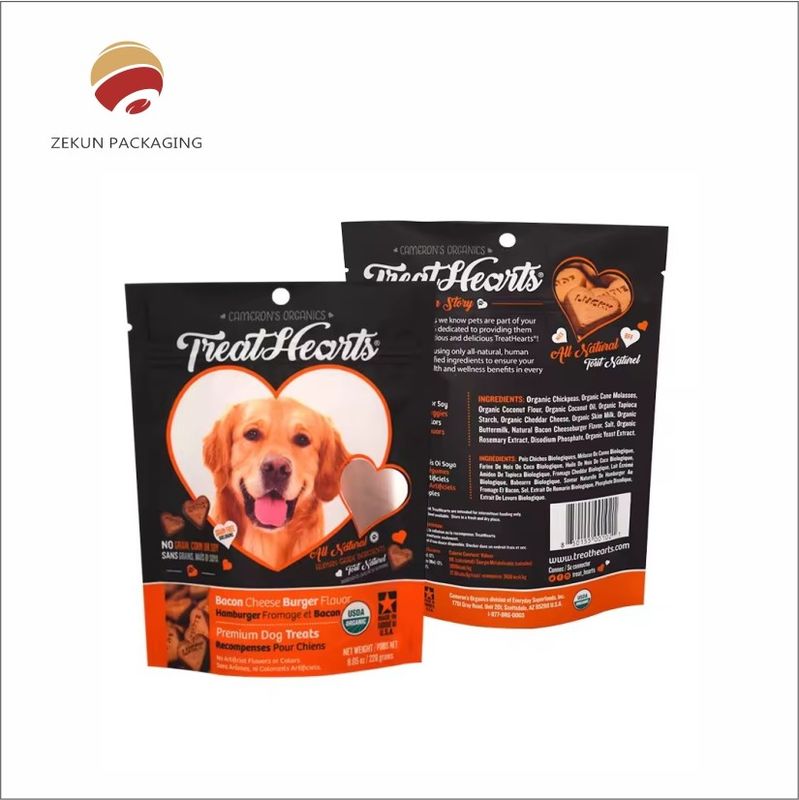 Personalizzazione sacchetto per animali domestici con cerniera CMYK fino a 10 colori