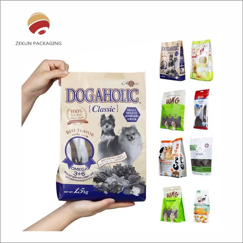 Taschino per cibo per animali personalizzato con cerniera a colori vivaci